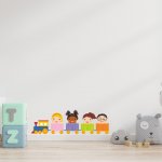 Αυτοκόλλητο τοίχου - Τρενάκι βόλτα με φίλους 2