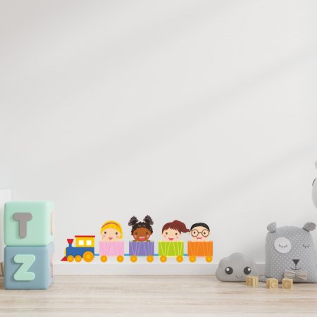 Αυτοκόλλητο τοίχου - Τρενάκι βόλτα με φίλους 2