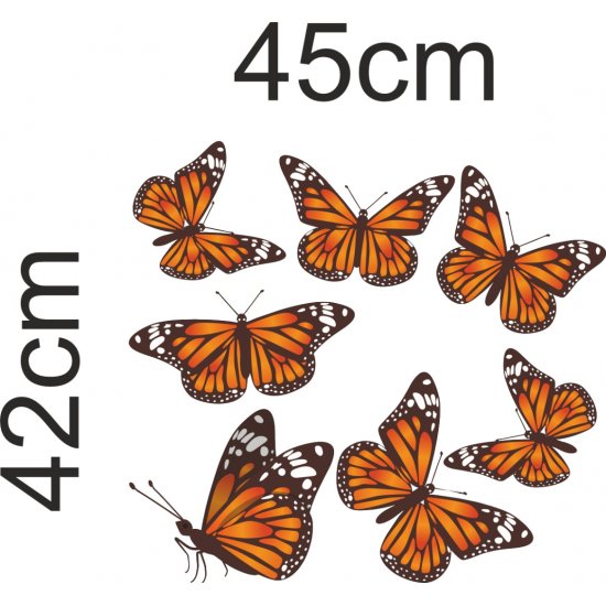 Children's Wall Sticker - Butterflies (7 stickers set)