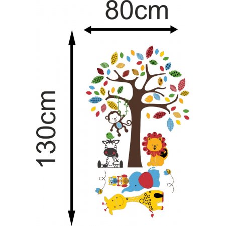 Παιδικό Αυτοκόλλητο Τοίχου - Ζωάκια στο Ζούγκλα