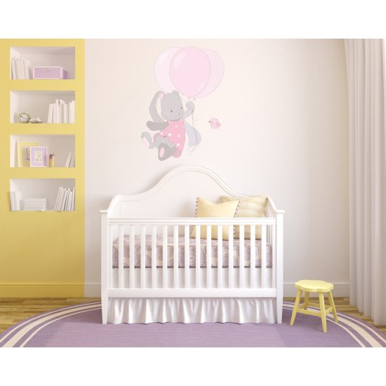 Αυτοκόλλητο τοίχου - Κουνελάκι με μπαλόνια Αυτοκόλλητο τοίχου - Κουνελάκι με μπαλόνια