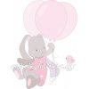 Αυτοκόλλητο τοίχου - Κουνελάκι με μπαλόνια Αυτοκόλλητο τοίχου - Κουνελάκι με μπαλόνια