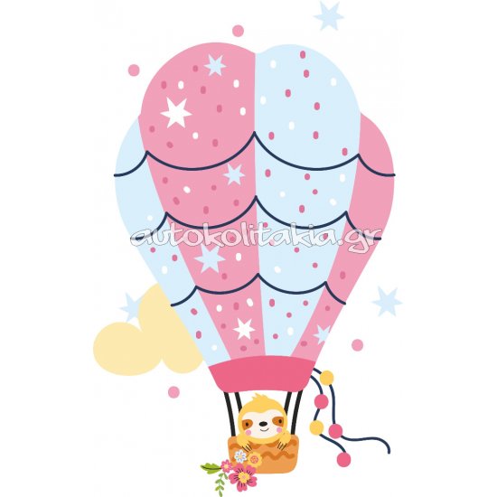 Αυτοκόλλητο τοίχου - Αερόστατο με ζωάκια 3 Αυτοκόλλητο τοίχου - Αερόστατο με ζωάκια 3