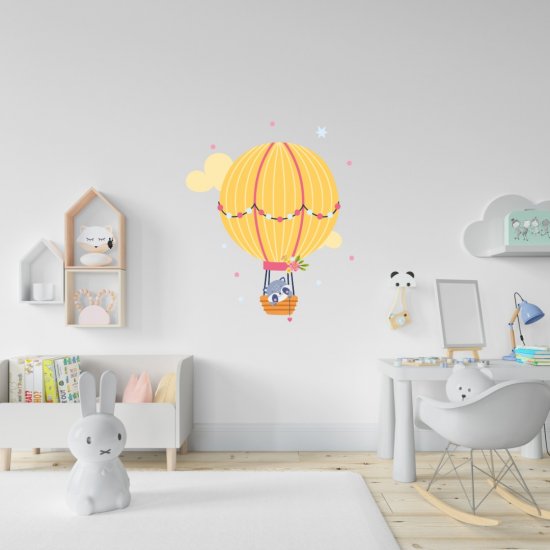 Αυτοκόλλητο τοίχου - Αερόστατο με ζωάκια 4