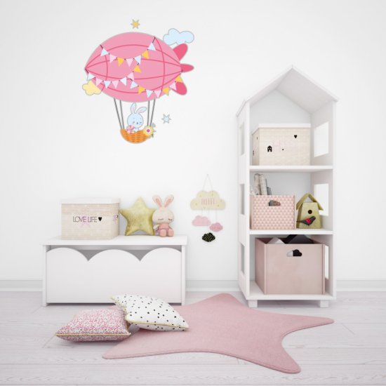 Αυτοκόλλητο τοίχου - Αερόστατο με ζωάκια 5 Αυτοκόλλητο τοίχου - Αερόστατο με ζωάκια 5