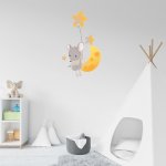 Αυτοκόλλητο τοίχου - Ποντικάκι σε φεγγαράκι