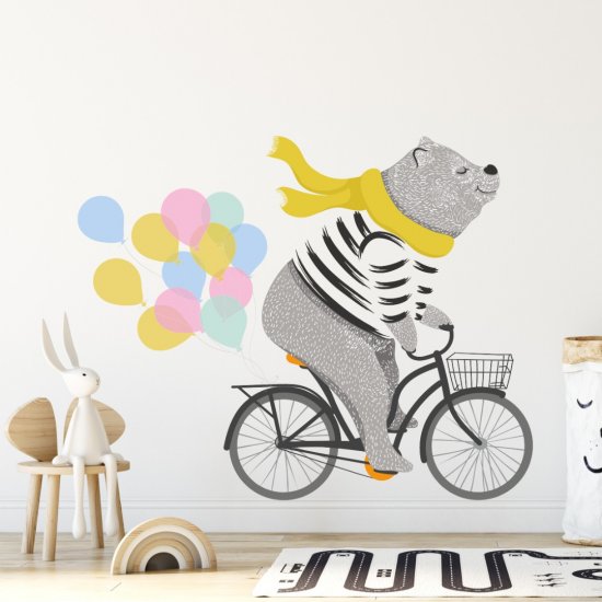 Αυτοκόλλητο τοίχου - Βόλτα με ποδήλατο Αυτοκόλλητο τοίχου - Βόλτα με ποδήλατο
