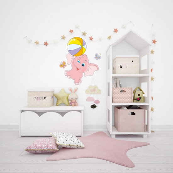 Αυτοκόλλητο τοίχου - Ελεφαντάκι με μπαλίτσα Αυτοκόλλητο τοίχου - Ελεφαντάκι με μπαλίτσα