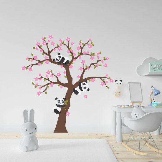 Αυτοκόλλητο τοίχου - Δέντρο με Panda Αυτοκόλλητο τοίχου - Δέντρο με Panda