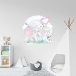 Αυτοκόλλητο τοίχου - Ελεφαντάκια σε κούνια