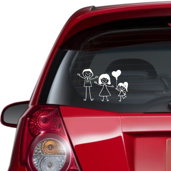Αυτοκόλλητο αυτοκινήτου - Οικογένεια κοριτσάκι