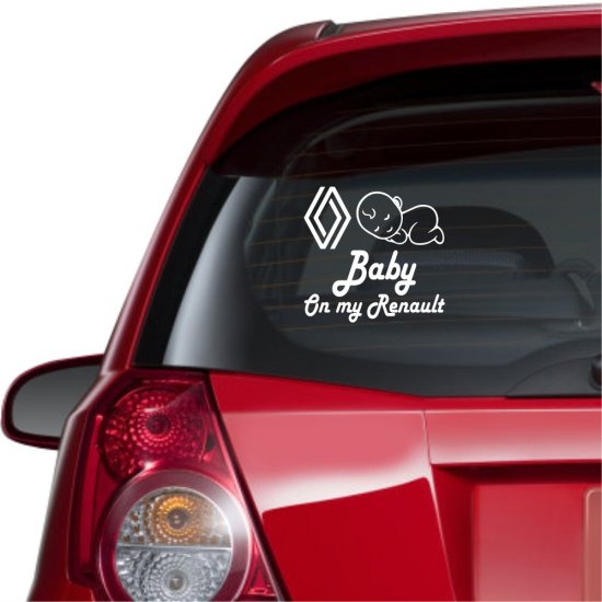 Αυτοκόλλητο αυτοκινήτου - Baby on my Renault Αυτοκόλλητο αυτοκινήτου - Baby on my Renault