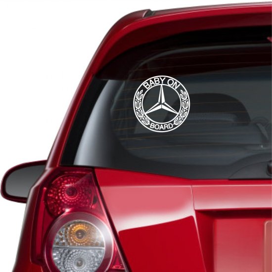 Αυτοκόλλητο αυτοκινήτου - Mercedes Baby on my Board Αυτοκόλλητο αυτοκινήτου - Mercedes Baby on my Board