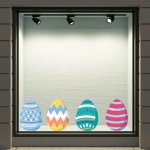 Αυτοκόλλητο Βιτρίνας - Πασχαλινά αυγά σετ (4 αυγά)