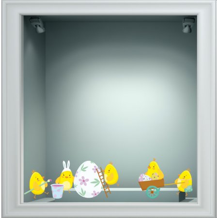 Αυτοκόλλητο Βιτρίνας - Κοτοπουλάκια