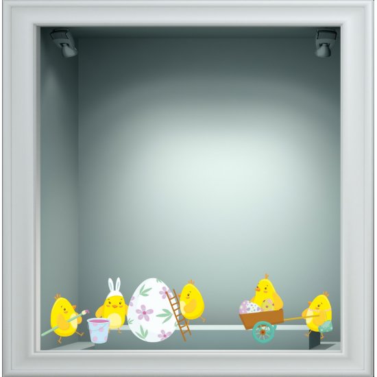 Αυτοκόλλητο Βιτρίνας - Κοτοπουλάκια