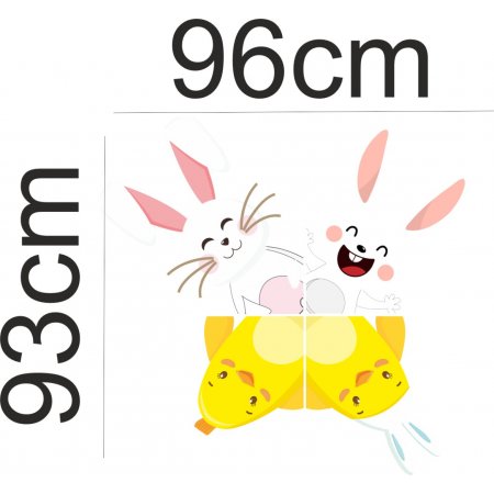 Αυτοκόλλητο Βιτρίνας - Κοτοπουλάκια και κουνελάκια (σετ 4 τεμάχια)