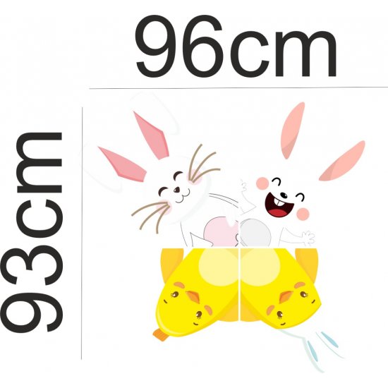 Αυτοκόλλητο Βιτρίνας - Κοτοπουλάκια και κουνελάκια (σετ 4 τεμάχια)