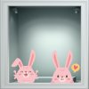 Αυτοκόλλητο Βιτρίνας - Κουνελάκια (σετ 2 τεμάχια)