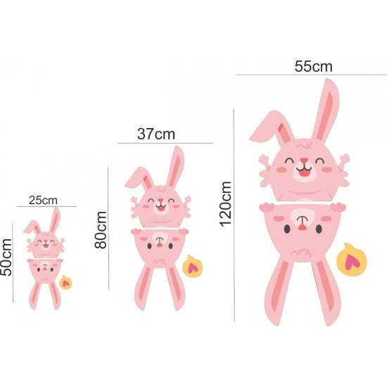 Αυτοκόλλητο Βιτρίνας - Κουνελάκια (σετ 2 τεμάχια)