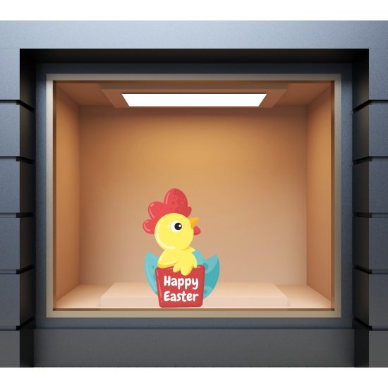 Αυτοκόλλητο Βιτρίνας - Κοτοπουλάκι σε αυγό