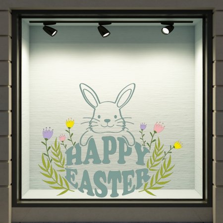 Αυτοκόλλητο Βιτρίνας - Happy Easter