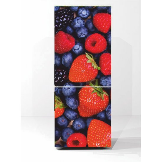 Αυτοκόλλητο ψυγείου - Φράουλες και Μούρα