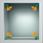 Αυτοκόλλητο βιτρίνας - Άνοιξη - Άνθη  (Σετ 4 τεμάχια)