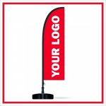 Flying Banner 2,5 μέτρα ύψος (Εκτύπωση 65cm x 200cm) Flexible Metallic