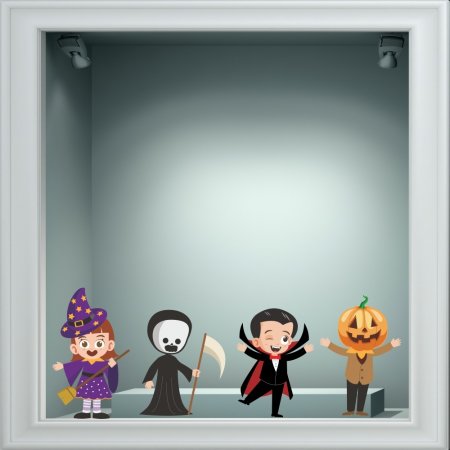 Αυτοκόλλητο βιτρίνας - Halloween 03 (Σετ 4 φιγούρες)
