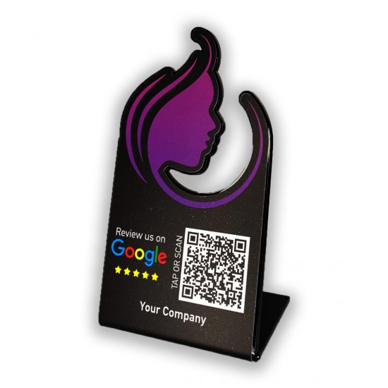 Nfc Tap Or scan QR Code επιτραπέζιo σταντ αξιολογήσεων Google - Κομμωτήριο