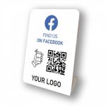 Nfc Tap Or scan QR Code επιτραπέζιo σταντ βρείτε μας στο Facebook