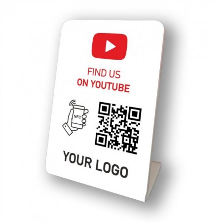 Nfc Tap Or scan QR Code επιτραπέζιo σταντ βρείτε μας στο Youtube Nfc Tap Or scan QR Code επιτραπέζιo σταντ βρείτε μας στο Youtube