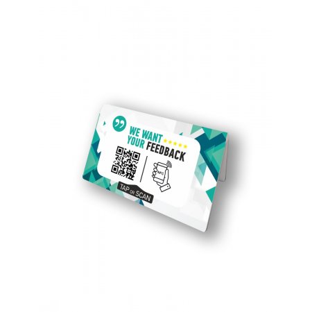 Nfc Tap Or scan QR Code επιτραπέζιo σταντ αξιολογήσεων διπλής όψης