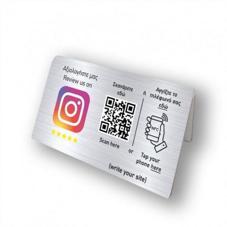 Nfc Tap Or scan QR Code επιτραπέζιo σταντ αξιολογήσεων Instagram διπλής όψης