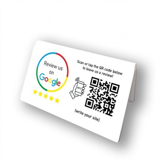 Nfc Tap Or scan QR Code επιτραπέζιo σταντ αξιολογήσεων Google διπλής όψης