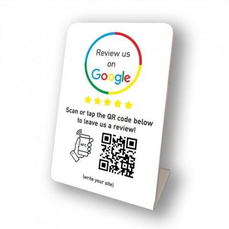 Nfc Tap Or scan QR Code επιτραπέζιo σταντ αξιολογήσεων Google Nfc Tap Or scan QR Code επιτραπέζιo σταντ αξιολογήσεων Google