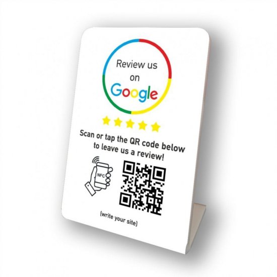 Nfc Tap Or scan QR Code επιτραπέζιo σταντ αξιολογήσεων Google Nfc Tap Or scan QR Code επιτραπέζιo σταντ αξιολογήσεων Google