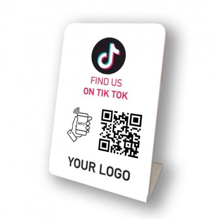 Nfc Tap Or scan QR Code επιτραπέζιo σταντ βρείτε μας στο TikTok Nfc Tap Or scan QR Code επιτραπέζιo σταντ βρείτε μας στο TikTok