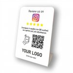 Nfc Tap Or scan QR Code επιτραπέζιo σταντ αξιολογήσεων Instagram με to logo σας