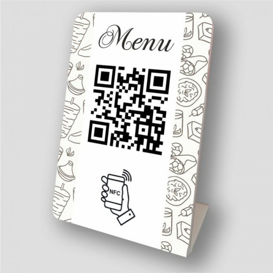 Tap Or Scan επιτραπέζιo σταντ με το μενού σας