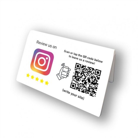Nfc Tap Or scan QR Code επιτραπέζιo σταντ αξιολογήσεων Instagram διπλής όψης Nfc Tap Or scan QR Code επιτραπέζιo σταντ αξιολογήσεων Instagram διπλής όψης