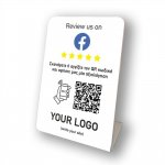 Nfc Tap Or scan QR Code desktop Facebook reviews stand with your logo