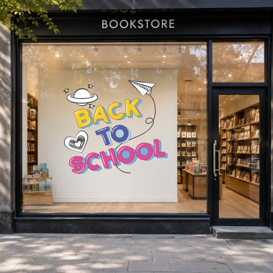 Αυτοκόλλητο Βιτρίνας - Τοίχου - Back to school 6 Αυτοκόλλητο Βιτρίνας - Τοίχου - Back to school 6