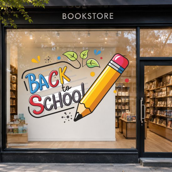 Αυτοκόλλητο Βιτρίνας - Τοίχου - Back to school 9 Αυτοκόλλητο Βιτρίνας - Τοίχου - Back to school 9