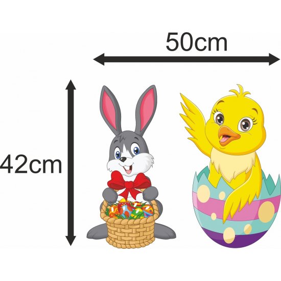 Αυτοκόλλητο Βιτρίνας - Πασχαλινό 34 (σετ 2 τεμάχια)