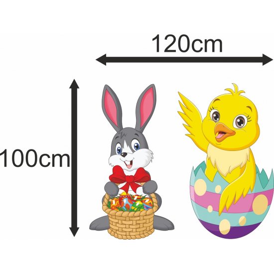 Αυτοκόλλητο Βιτρίνας - Πασχαλινό 34 (σετ 2 τεμάχια)