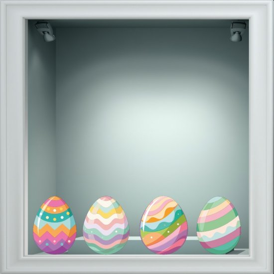 Αυτοκόλλητο Βιτρίνας - Πασχαλινό 36 (4 τεμάχια)