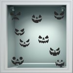Αυτοκόλλητο βιτρίνας - Halloween 32 (Σετ 9 φατσούλες)