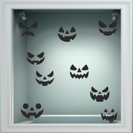 Αυτοκόλλητο βιτρίνας - Halloween 32 (Σετ 9 φατσούλες)